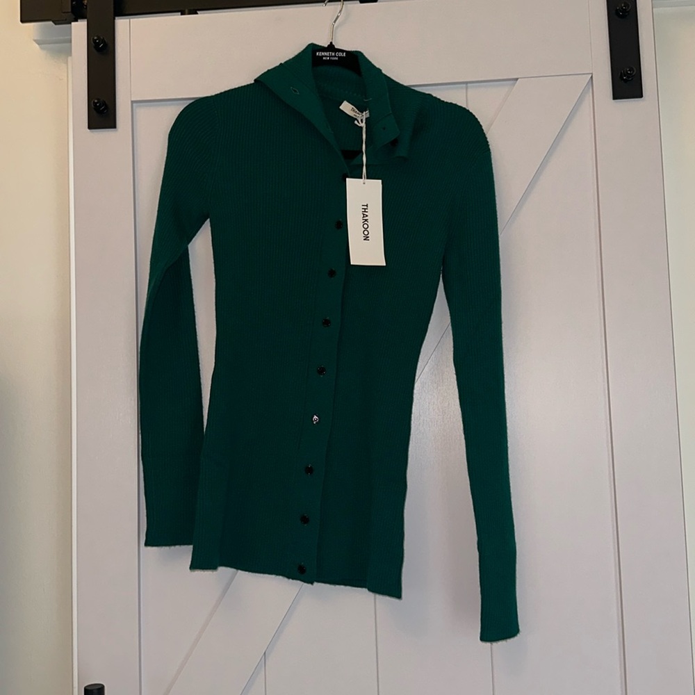 100% Merino Wool Turtleneck Sweater Green